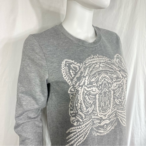 Rue21 White Tiger Print Gray Cropped Sweatshirt - Picture 5 of 7